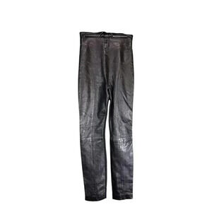 Cache Leather Pants Straight High Rise Black Women's Medium